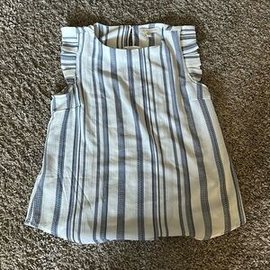 Monteau Professional Blue and White Striped Tank Top
